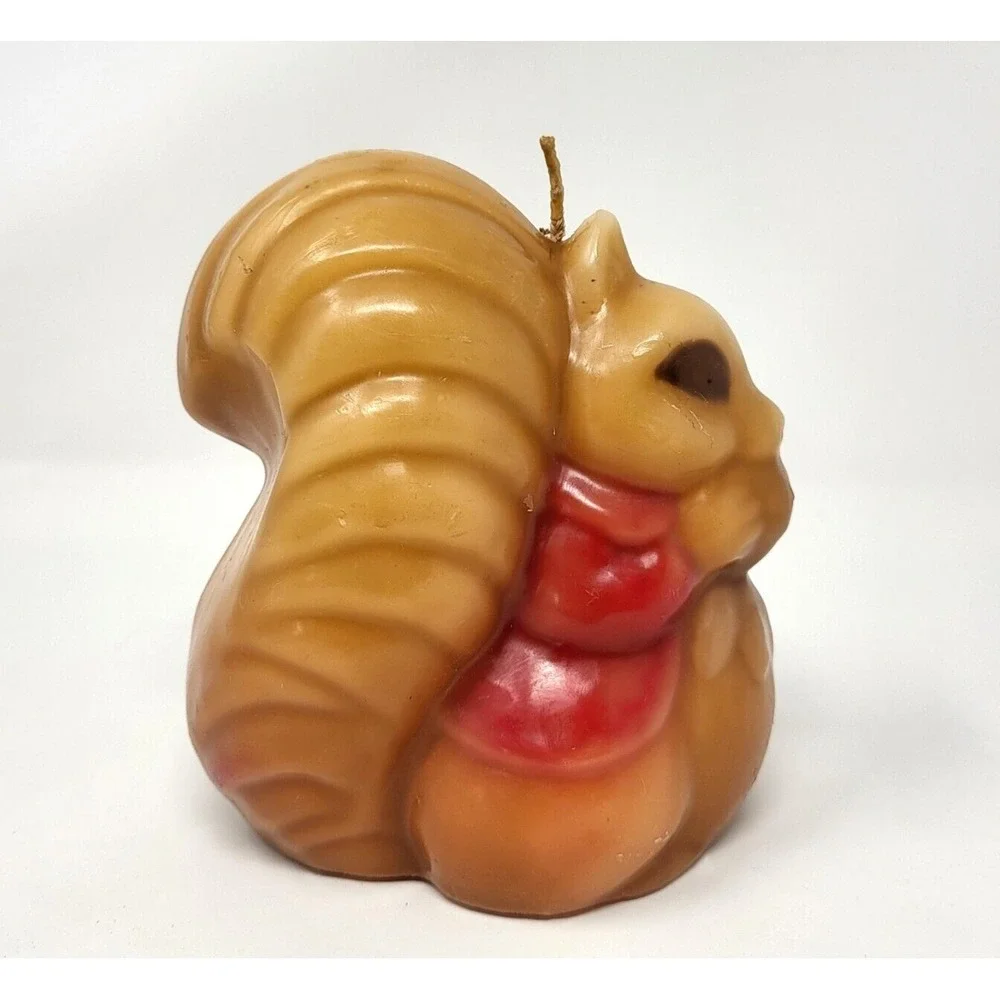 Vintage Squirrel Candle Factory Chipmunk Cute Woodland Forest Decor Unused 5.5